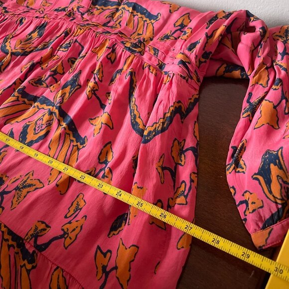 ba&sh Calix Pink and Black Floral Boho Mini Dress SZ 6 Cottagecore - Picture 10 of 15